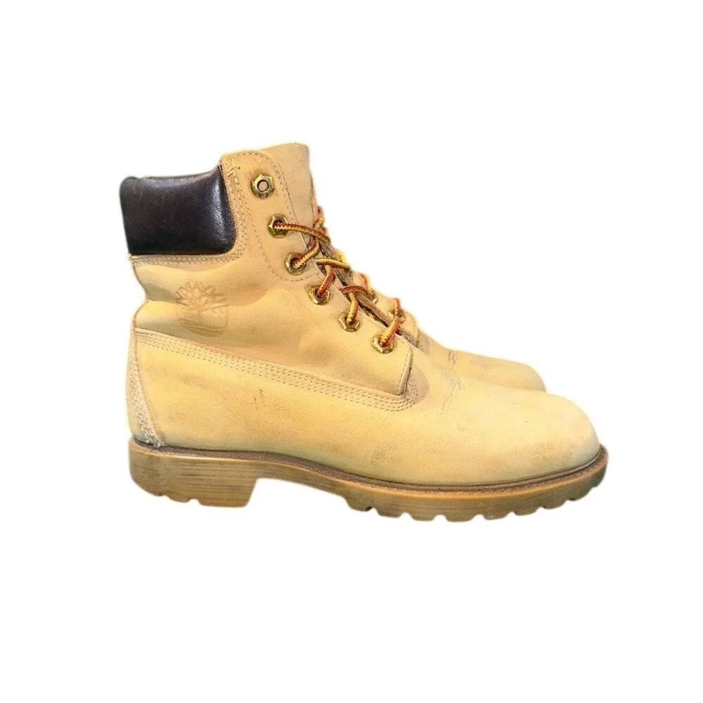 Timberland Kids 6 Inch Premium Wheat Nubuck Leather Waterproof Boots Size 6.5y